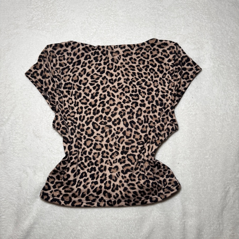 Square Neck Cheetah Crop Top XS